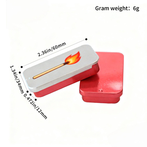 Factory Wholesale Silver Wholesale Small Metal <strong>Match</strong> <strong>Box</strong> with Slide Top Tin Cans for Mints Brooches Necklaces Balms Packaging - Product Image 2