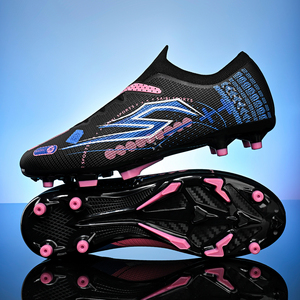 Black &amp; White &amp; Red FG Soccer <strong>Boots</strong> - Custom Branding Firm Ground <strong>Football</strong> Shoes, Low Minimum Factory Direct OEM/ODM - Product Image 4