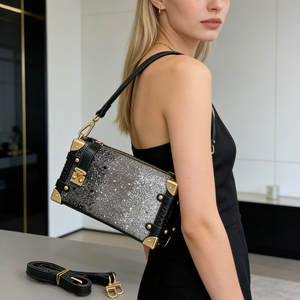 <span class=keywords><strong>Borsa</strong></span> a Tracolla da <span class=keywords><strong>Donna</strong></span> con Strass, Nuovo Design 2026 - <span class=keywords><strong>Borsa</strong></span> Box in Vera Pelle Composita con Tracolla Rimovibile - Product Image 2