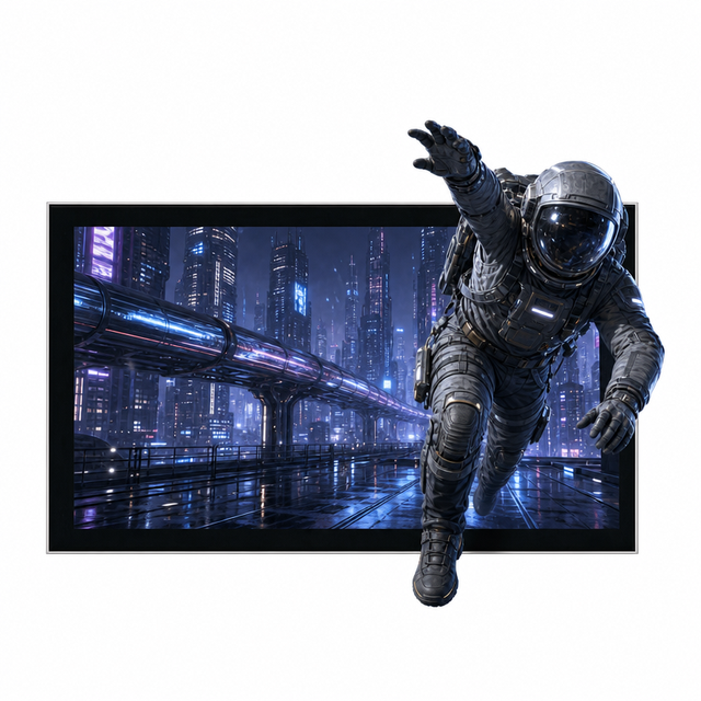 Naked Eye 3D Display 65 Inch Wall Mount Glasses-Free 3D Digital Signage Advertising Screen for Shopping Mall