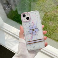 Coque de téléphone portable en TPU liquide avec design scintillant pour femmes, accessoires de protection arrière pour 12 13 14 15 15 16 17 18 Pro Max