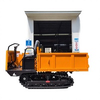 OKEMAN Dumper chenillé hydraulique tout-terrain, moteur essence, transporteur sur chenilles, 2 tonnes, robuste, pour usage agricole, pompe à moteur haute performance