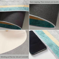Tapis d'intérieur en velours de cristal lourd, grand, moderne, 3D, fabriqué à la machine, en polyester, pour la maison, les voyages, la prière, le camping, les pique-niques, l'extérieur, la porte