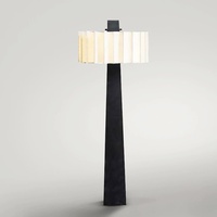 Lampe sur pied de style minimaliste moderne, abat-jour en tissu, lumière LED, commande par bouton, abat-jour blanc/crème pour salon
