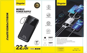 Caricabatterie Portatile LED Display 10000mAh a Basso Prezzo con Cavo Integrato Power Bank Ricarica Rapida USB C per iPhone Tablet Android - Product Image 2