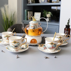 Ceramic Tea <b>Set</b> Luxury British Afternoon Tea Cup <b>Coffee</b> Cup <b>Set</b> Household High-end Jungle <b>Coffee</b> <b>Set</b> - Product Image 1