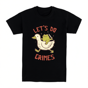 Camiseta Lets Do Crimes de algodón negro, unisex, talla M para adultos, diseño gráfico divertido - Product Image 2