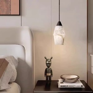 Spanish Natural Marble Pendant <b>Light</b> Long Hanging Lamp For Living Room <b>Dining</b> Room Entryway Home Decor - Product Image 3