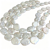 Collier de perles d'eau douce baroques de 15-17 mm, Zhuji, perles en vrac de type « Reborn Coin », perles naturelles irrégulières pour la création de bijoux faits main
