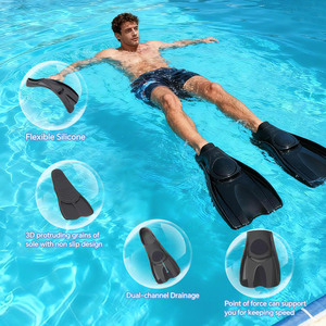 बच्चों के लिए कस्टम नरम सिलिकॉन शॉर्ट ब्लेड तैरने वाले बच्चों के लिए स्नॉर्कलिंग फिप्स प्रशिक्षण स्विमिंग पूल सहायक उपकरण - Product Image 3