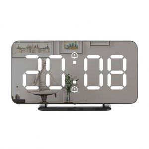 LED Mirror Digital Alarm Clock Electronic Temperature Wall Table Snooze Clock USB Watch <b>Nightlight</b> Home Office Smart Alarm Clock - Product Image 1