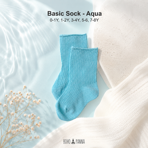 Boho Panna Basic <b>Aqua</b> <b>Socks</b> For Toddlers 0-1Y 1-2Y 3-4Y 5-6Y 7-8Y Breathable Knitted Cotton Ankle <b>Socks</b> Spring Casual Style - Product Image 6