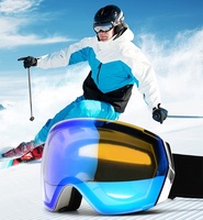 Masque de ski personnalisé pour sports d'hiver, motoneige, unisexe, protection UV400, verres anti-buée, lunettes de ski pour snowboard