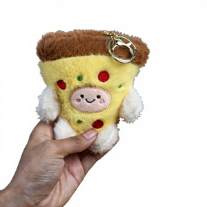 Cartoon Pluche Kaas Pizza Creatieve Sleutelhanger Schattig Eten Tas Accessoires Aangepaste Tekening - Product Image 2