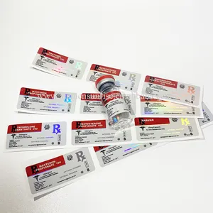 Hot sell design injection 10ml pharmaceutical vial labels aluminum label vial sticker