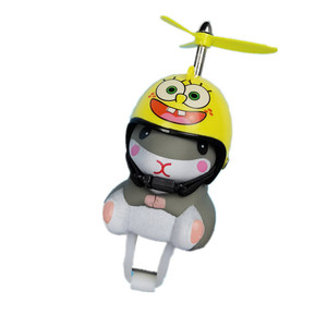 Casco con Luz de Patito Amarillo y Adorno de Libélula de Bambú, Accesorios Interiores para Bicicleta Eléctrica con Luz Intermitente - Product Image 5