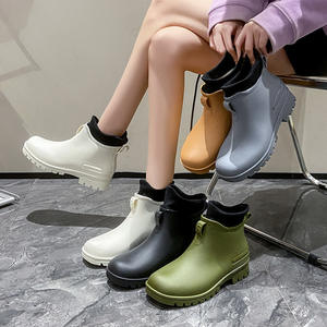 Idoit femmes bottes de pluie léger Eva sans lacet filles <span class=keywords><strong>amovible</strong></span> bottines solide extérieur imperméable dames chaussures de pluie - Product Image 1