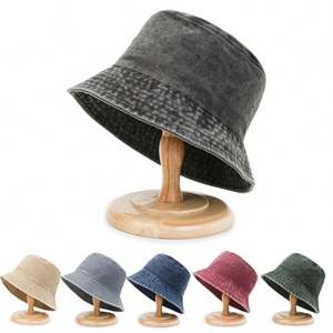 Chapeau de pêcheur en denim délavé à la couleur au design personnalisé élégant à la mode en gros - Product Image 2