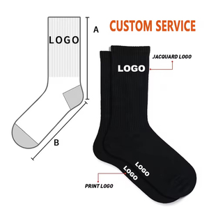 Chaussettes de sport en coton personnalisées avec logo, chaussettes de compression pour le basketball et la course à pied, vente en gros - Product Image 3