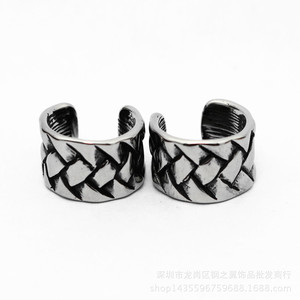 yunnique Geometric Stud Earrings Tibetan <b>Silver</b> Men Women Fashion Jewelry Box Pattern Earrings 316 Stainless Steel - Product Image 5