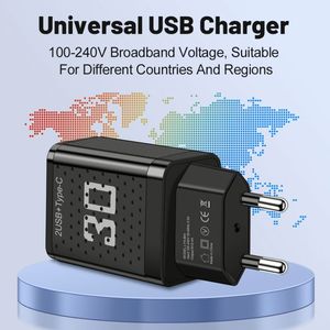 New Design High Quality PD 30W Charger 2.4A 2USB+Type <b>C</b> Mobile Phone Charger QC3.0 Charging Head <b>Plug</b> - Product Image 4