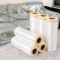Film de protection en plastique pré-adhésif 4x150 PE pour peinture, rénovation et décoration