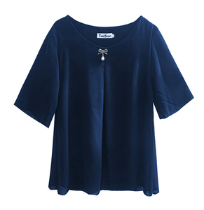 Nuove <span class=keywords><strong>Magliette</strong></span> Eleganti da <span class=keywords><strong>Donna</strong></span>, T-Shirt a Maniche Corte, Bluse in Chiffon Taglie Forti - Product Image 5