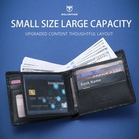 BULLCAPTAIN Dompet Pria Multi-slot Tempat Kartu Kredit Dompet Kasual untuk Pria Tas Baru Dompet Kulit Asli Dompet Uang Kecil