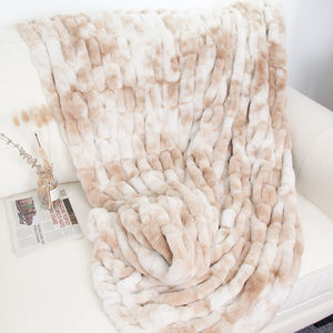 Manta de lujo de doble cara de piel de conejo de imitación, suave, con cojín para sofá, gran calidad, disponible - Product Image 2