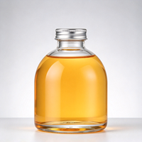 Bouteilles en verre à épaules rondes avec bouchons argentés pour vin, whisky, brandy, jus et présentation à domicile