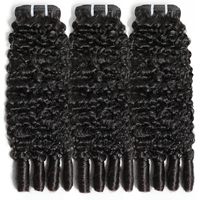 Extensions de cheveux humains bouclés birmans 20 22 24 pouces 3C/4A, mèches vierges avec pointes bouclées en spirale, qualité 12A, non traitées, noir naturel