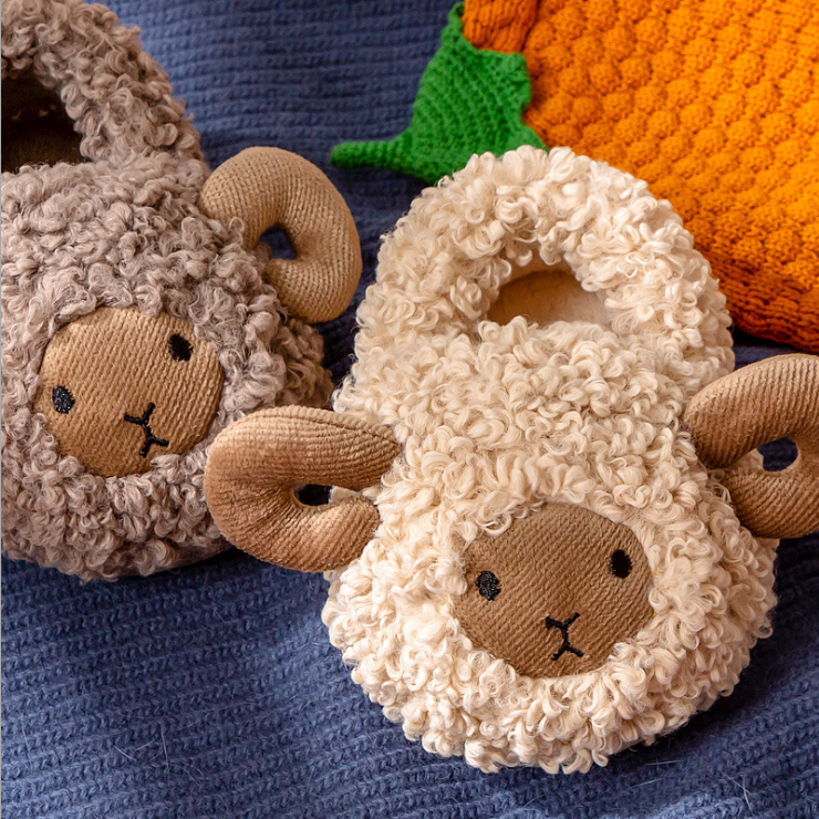 Winter Cute Sheep Kids Slippers Comfortable