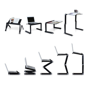 360 Adjustable Aluminum Laptop Stand <strong>Foldable</strong> Ergonomic Notebook <strong>Desk</strong> With Cooling Fan Mouse Pad for Bed Sofa <strong>Office</strong> - Product Image 4