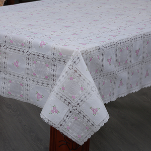 Mới đến màu xanh hoa mẫu đơn in Khăn trải bàn PVC ren bảng bìa cho đám cưới - Product Image 6