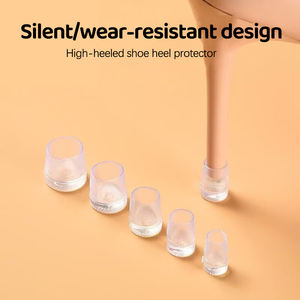 Couverture de talon portable antidérapante ronde femme talons hauts housse de protection matériau TPU/PVC amortissement doux silencieux protecteur de talon - Product Image 2
