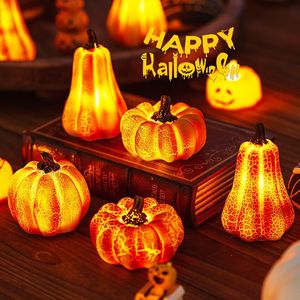 Linterna de Resina LED con Forma de Calabaza para Halloween, Decoración de Calabaza con Textura Agrietada para Mesa, Gabinete, Fiesta, Exhibición en el Hogar - Product Image 3
