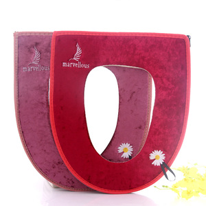 Coussin de siège de toilette en peluche épaissi avec fermeture éclair et <span class=keywords><strong>fixation</strong></span> auto-agrippante, lavable, multi-usage, portable - Product Image 5