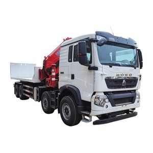 Heavy Duty HOWO NX 20 Ton Slidebed Recovery <b>Truck</b> 8x4 <b>Flatbed</b> Wrecker with Knuckle Boom Crane - Product Image 1