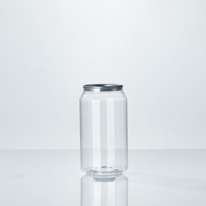 202# 12oz 350ml PET Transparent Soft Drink Can Empty Plastic Clear Soda Beverage Can with Easy Open End