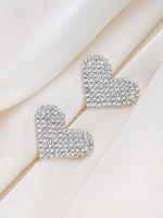 Premium Exquis Cuivre Griffe Strass Fermoir Bouton En Forme De Coeur Cristal Incrusté Embellissement pour Premium Vêtements & Artisanat