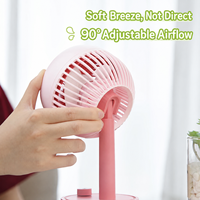 Ventilateur de bureau Ouliwen à faible bruit, rechargeable par USB, avec contrôle de vitesse progressif et vent puissant, idéal pour le bureau et les dortoirs