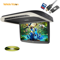 Reproductor de DVD abatible motorizado de 15,6 pulgadas, Monitor de techo de autobús, Monitor MP5 con pantalla de vídeo USB.