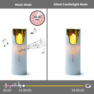 Moderna europa Mini LED candele di preghiera di musica elettronica palmare a batteria lampada a candela <span class=keywords><strong>notte</strong></span> per i servizi del cimitero della chiesa - Product Image 3
