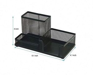 Organizador de Escritorio de Malla con 3 Compartimentos para Bolígrafos, Lápices y Notas, Soporte de Alambre para Escritorio, Accesorios de Oficina - Product Image 5