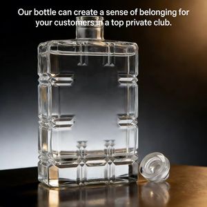 <span class=keywords><strong>Bouteille</strong></span> en verre plate de 700 ml à usage industriel avec bouchon en caoutchouc et couvercle décoré d'un tampon doré pour Vodka, Whisky, <span class=keywords><strong>Rhum</strong></span>/Tequila, Clubs de nuit - Product Image 6