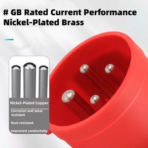 ปลั๊กและเต้ารับอุตสาหกรรมกันน้ำ IP67 ขนาด 16A-32A, ขั้วต่อไฟฟ้าแบบหนัก 3/4/5 ขา 380-415V สำหรับเครื่องจักร - Product Image 2