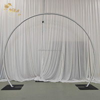 Support rond en aluminium argenté NIKA, robuste, pour décoration de ballons et de fleurs pour mariage, anniversaire, fête