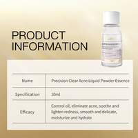Poudre d'essence apaisante et hydratante 10ml à la Niacinamide et à l'Acide Salicylique pour le contrôle du sébum et l'élimination de l'acné