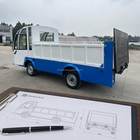 Véhicule de transport électrique robuste à 4 roues avec hayon hydraulique pour la livraison logistique de marchandises, batterie 72V100AH, autonomie 80-100KM