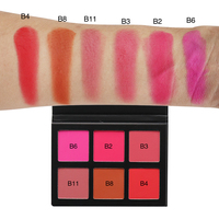 Palette de fard à joues noir végétalien personnalisée de haute qualité DIY poudre imperméable à l'eau Palette de fard à joues pour peau claire de marque privée vente en gros